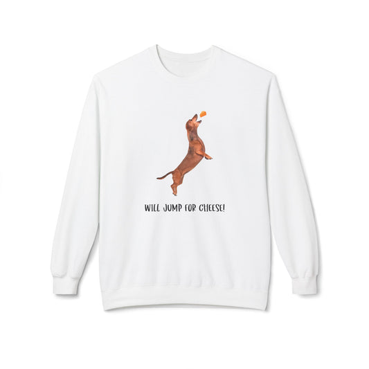 Playful Dachshund Crewneck Sweatshirt, Dog Lover Apparel, Cozy Gift for Pet Owners, Cute Dachshund Sweatshirt, Fleece Dog Sweatshirt