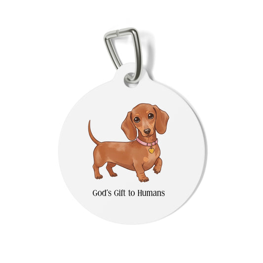 Whimsical Dog Tag for Pets, Personalized Pet ID, Dog Lover Gift, Custom Pet Accessory, God’s Gift to Humans Tag