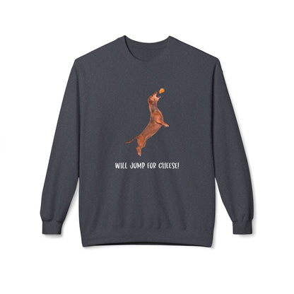 Playful Dachshund Crewneck Sweatshirt, Dog Lover Apparel, Cozy Gift for Pet Owners, Cute Dachshund Sweatshirt, Fleece Dog Sweatshirt