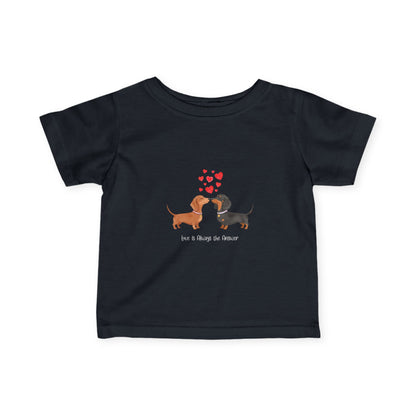 Adorable Dachshund Love Tee for Infants, Cute Baby Shirt, Dog Lover Gift, Birthday Outfit, Baby Shower Gift, Pet-Themed Apparel