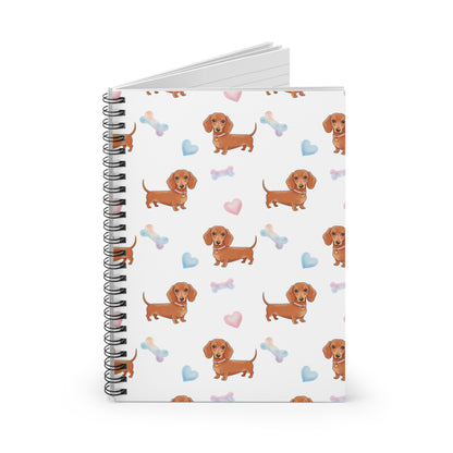 Cute Dachshund Spiral Notebook, Funny Dog Lover Gifts, Personalized Journal, Cute Stationery, Pet Owner Notepad