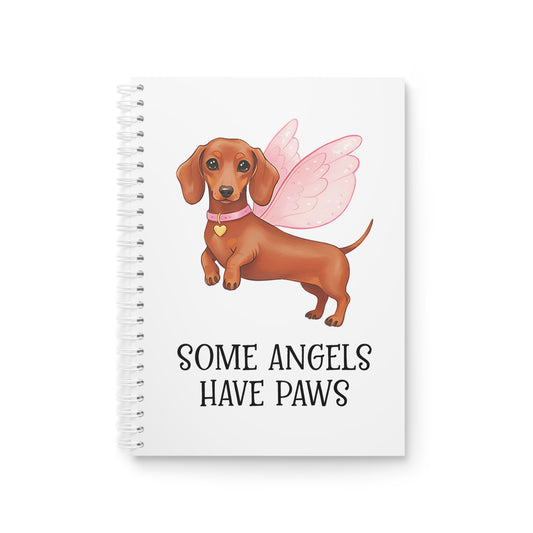 Dachshund Angel Spiral Notebook - Cute Dog Journal, Pet Lover Gift, Stationery, Animal Lover Notebook, School Supplies