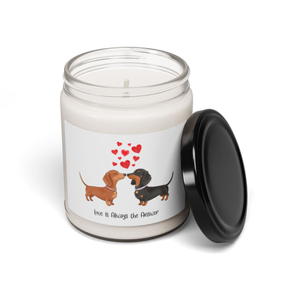 Dachshund Love Soy Candle, Cute Dog Gift, Home Decor, Pet Lover Candle, Valentine's Day Gift, Cozy Atmosphere