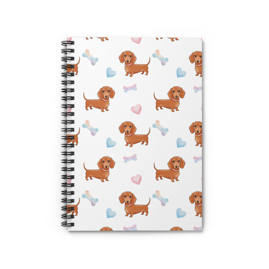 Cute Dachshund Spiral Notebook, Funny Dog Lover Gifts, Personalized Journal, Cute Stationery, Pet Owner Notepad