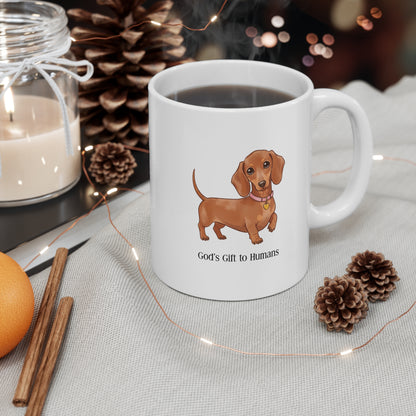 Dachshund Lover's Coffee Mug | God's Gift to Humans | Dog-Themed Gift, Pet Lover's Present, Cute Mug for Dog Owners, Animal Lover's Cup