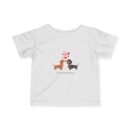 Adorable Dachshund Love Tee for Infants, Cute Baby Shirt, Dog Lover Gift, Birthday Outfit, Baby Shower Gift, Pet-Themed Apparel