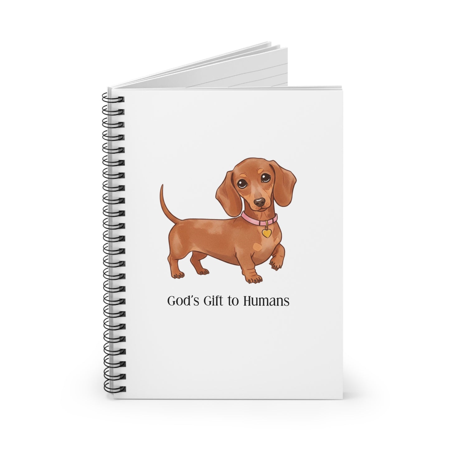 Spiral Notebook - God's Gift to Humans, Cute Dog Journal, Pet Lover Gift, Dog Mom Stationery, Animal Note Pad, Birthday Present