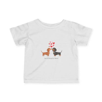 Adorable Dachshund Love Tee for Infants, Cute Baby Shirt, Dog Lover Gift, Birthday Outfit, Baby Shower Gift, Pet-Themed Apparel