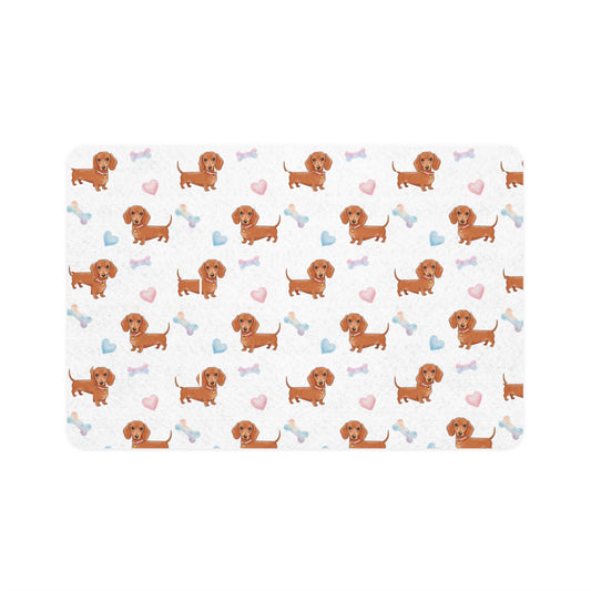 Adorable Pet Food Mat with Dachshund Design, Personalized Dog Feeding Station, Dog Bowl Mat, Puppy Decor, Cute Pet Accessories