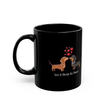 Dachshund Love Mug, Cute Dog Lover Gift, Heartwarming Coffee Cup, Pet-Themed Mug, Valentine's Day Present