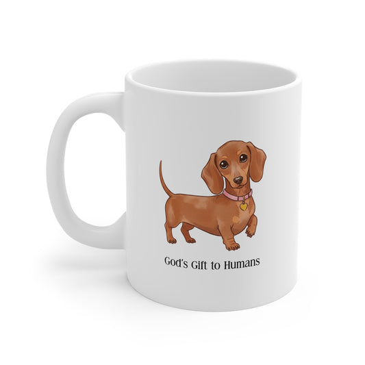 Dachshund Lover's Coffee Mug | God's Gift to Humans | Dog-Themed Gift, Pet Lover's Present, Cute Mug for Dog Owners, Animal Lover's Cup
