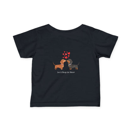 Adorable Dachshund Love Tee for Infants, Cute Baby Shirt, Dog Lover Gift, Birthday Outfit, Baby Shower Gift, Pet-Themed Apparel