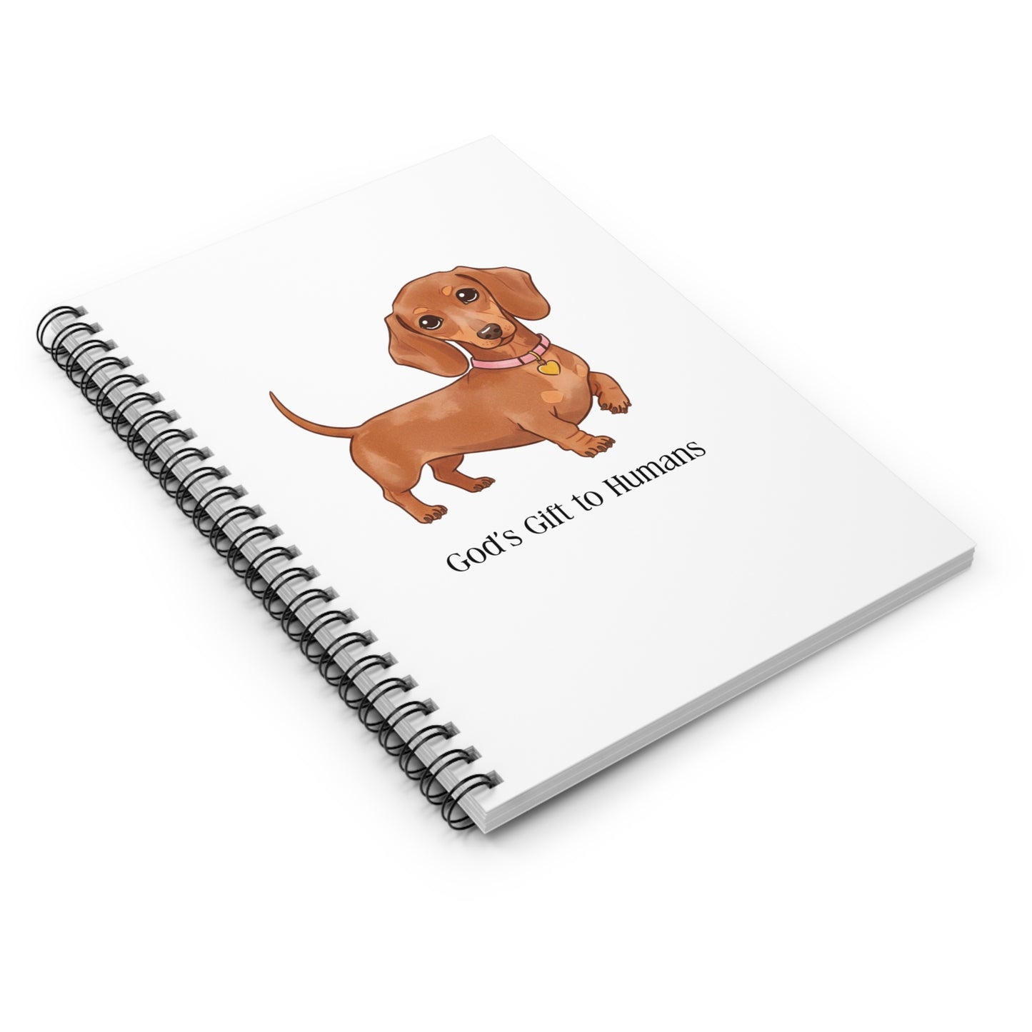 Spiral Notebook - God's Gift to Humans, Cute Dog Journal, Pet Lover Gift, Dog Mom Stationery, Animal Note Pad, Birthday Present