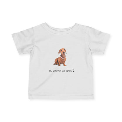 Cute Dachshund Baby Tee, Adorable Infant T-Shirt for Dog Lovers, Gift for New Parents, Funny Animal Tee, Baby Shower Gift