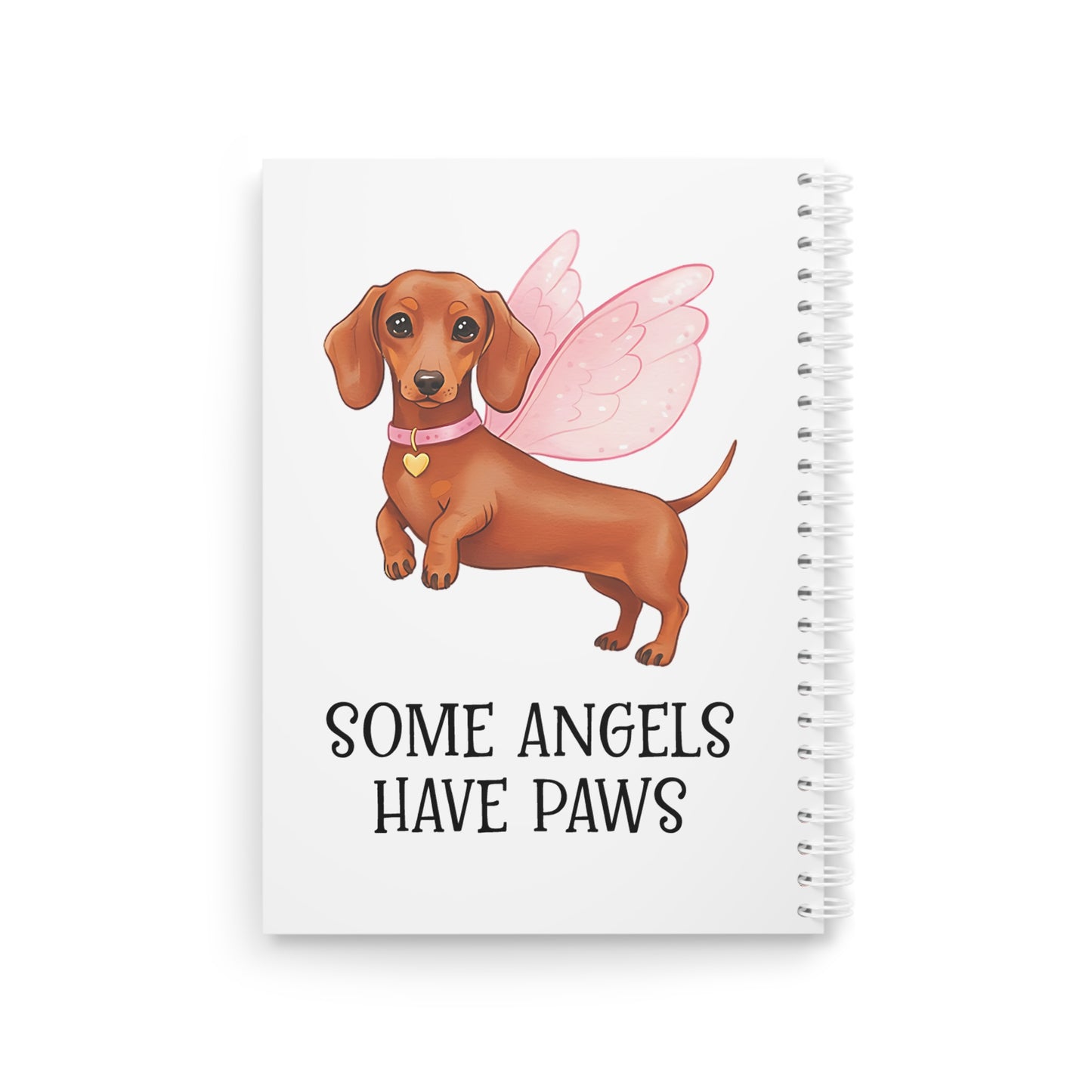 Dachshund Angel Spiral Notebook - Cute Dog Journal, Pet Lover Gift, Stationery, Animal Lover Notebook, School Supplies