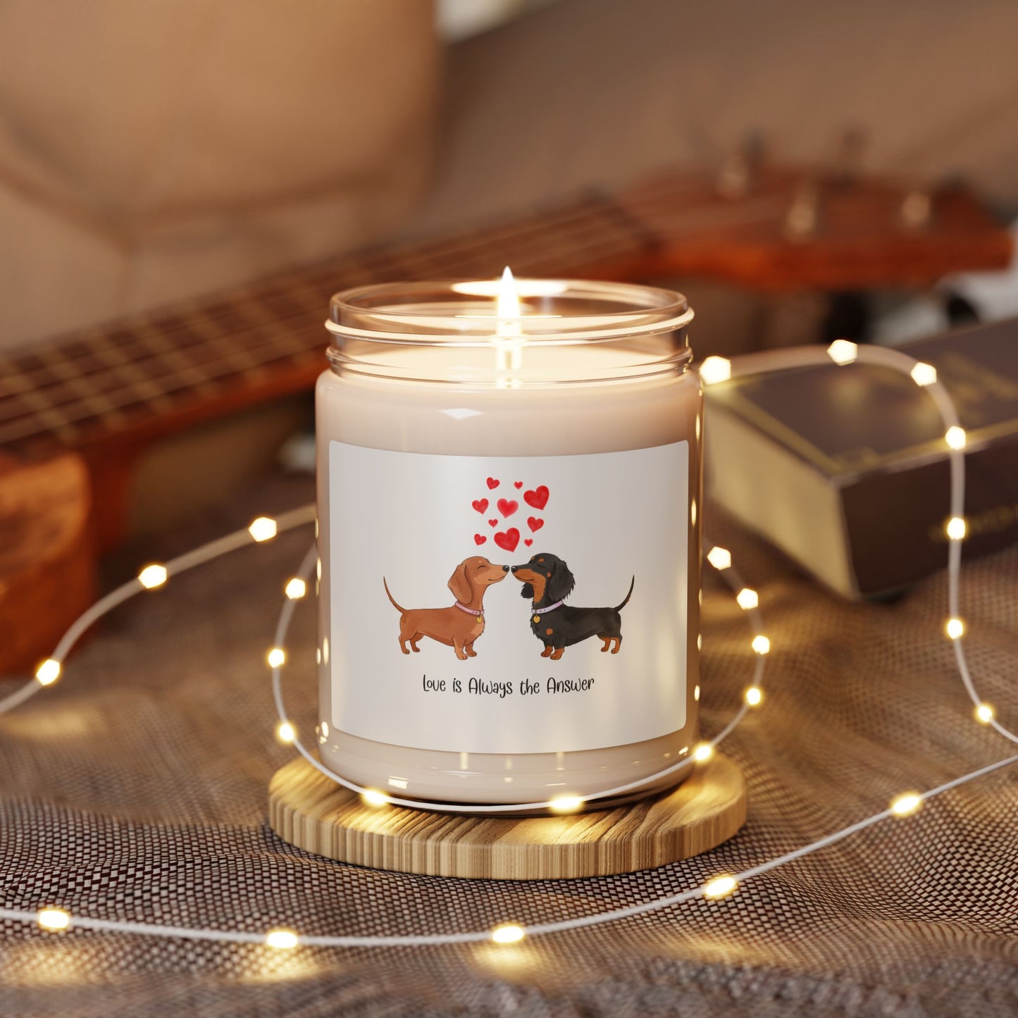 Heartfelt Dog Lover's Scented Candle - Love Is Always the Answer, Home Decor, Gift for Pet Owners, Relaxation, Cozy Vibes