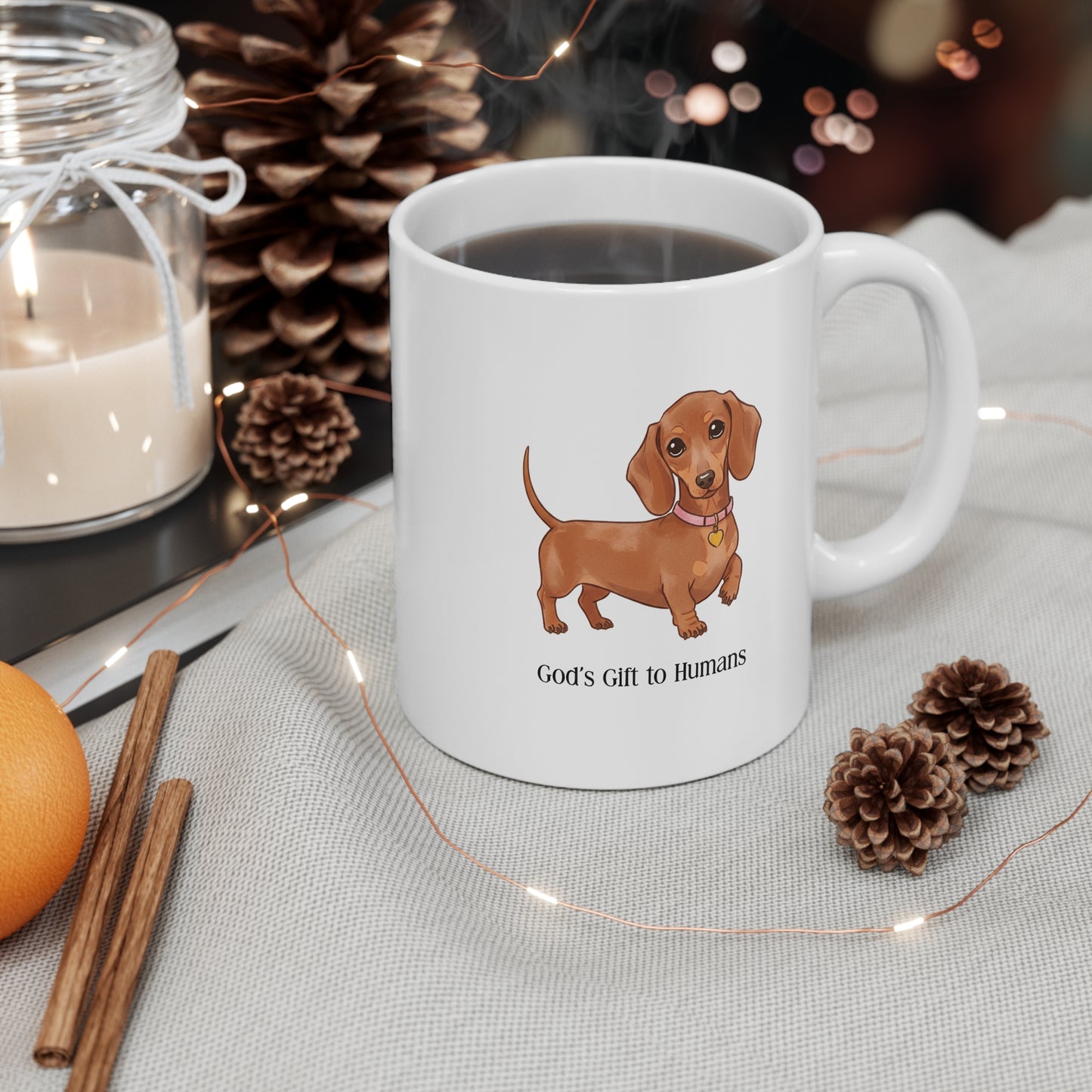 Dachshund Lover's Coffee Mug | God's Gift to Humans | Dog-Themed Gift, Pet Lover's Present, Cute Mug for Dog Owners, Animal Lover's Cup