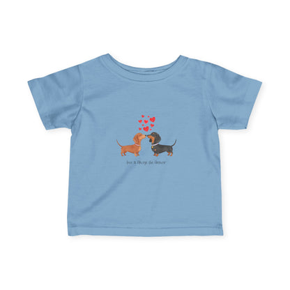 Adorable Dachshund Love Tee for Infants, Cute Baby Shirt, Dog Lover Gift, Birthday Outfit, Baby Shower Gift, Pet-Themed Apparel