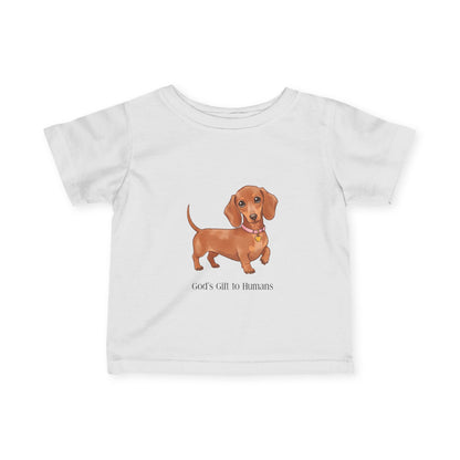 Cute Dog Infant Tee, Baby Dog T-Shirt, Gift for New Parents, Baby Shower Gift, Dog Lover Infant Clothing