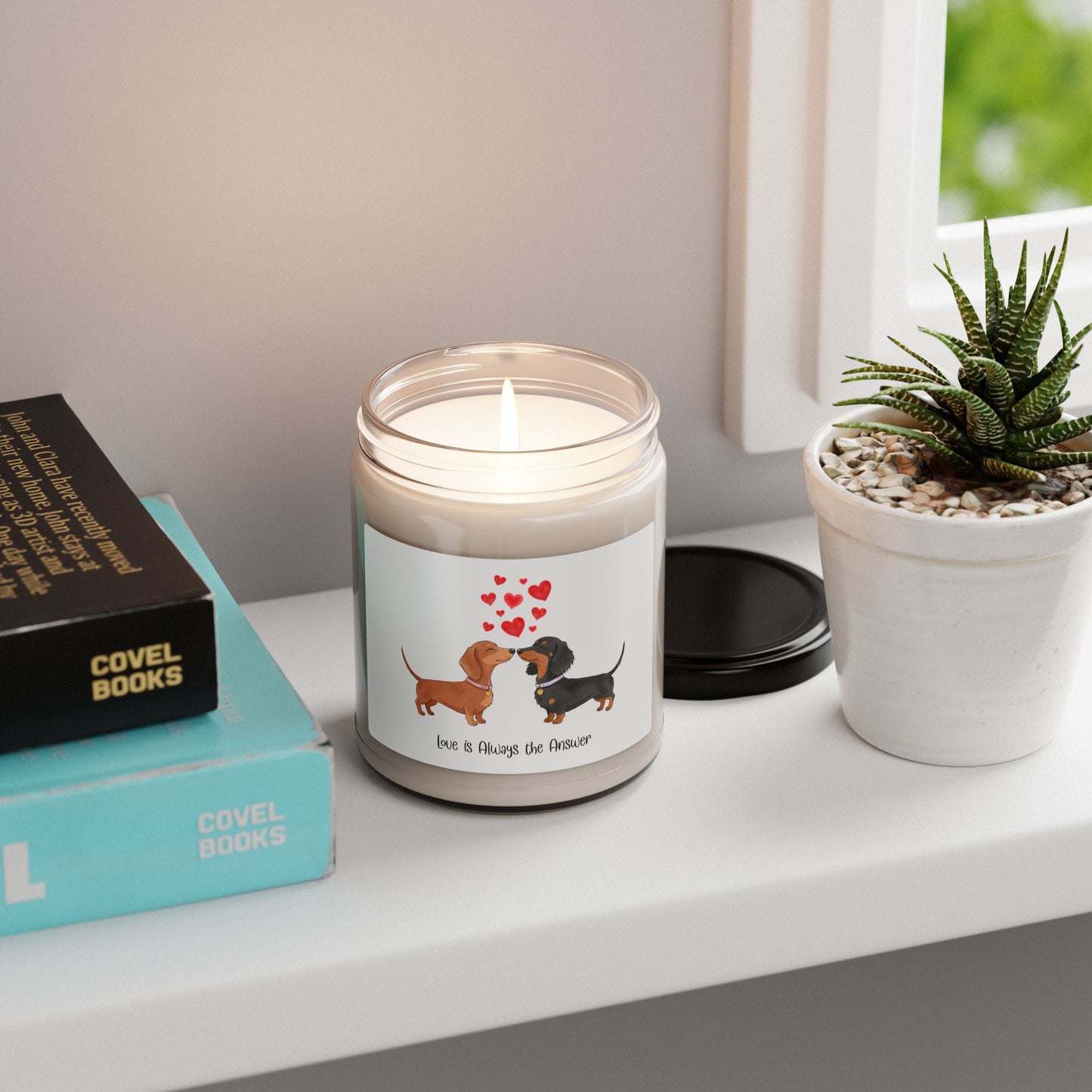 Dachshund Love Soy Candle, Cute Dog Gift, Home Decor, Pet Lover Candle, Valentine's Day Gift, Cozy Atmosphere